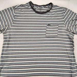 Volcom Crew Neck Short Sleeve Pocketed Shirt Mens Size Extra Large XL Blue White